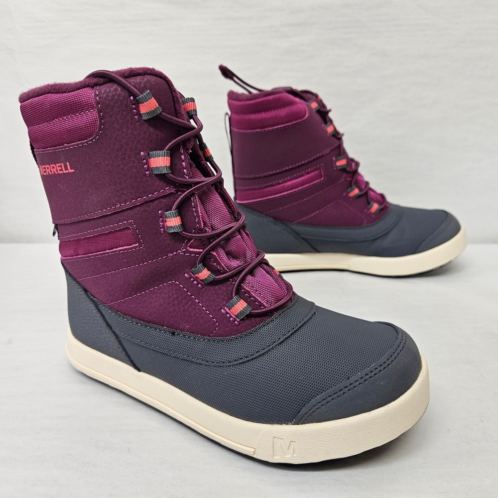 Merrell‎ Snow Drift Waterproof Winter Boots MK163111 Berry Grey Girls Size 2
